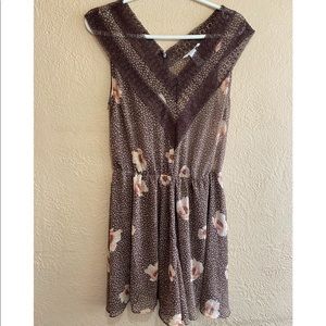Chiffon Romper in Brown Floral